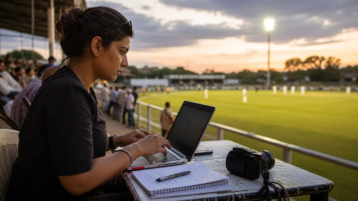 Sitemap navigation context with cricket ground photography