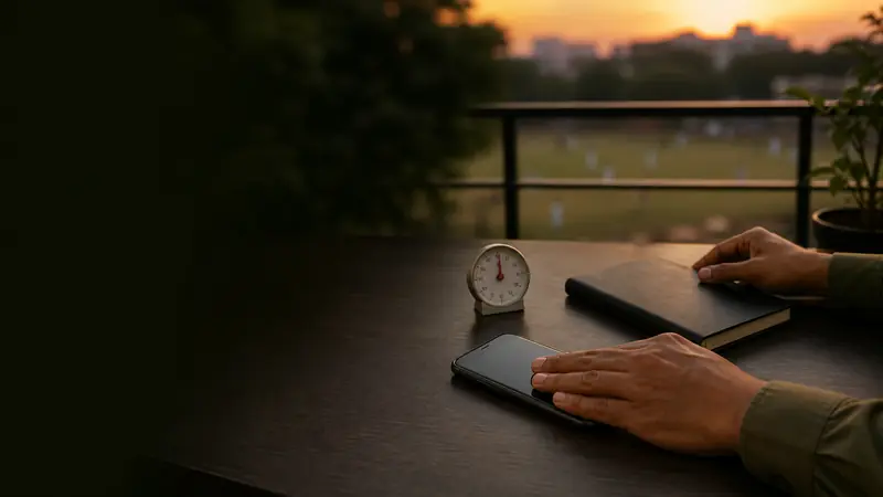 Person pausing mobile play and setting a time limit