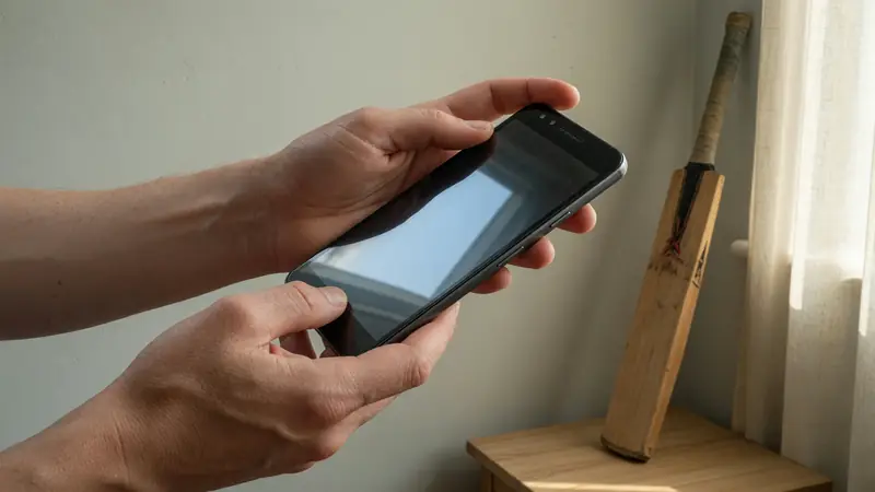 Hands holding an Android phone while adjusting device settings