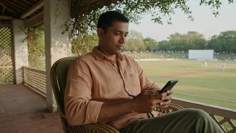 User on a shaded veranda reviewing a smartphone after installation